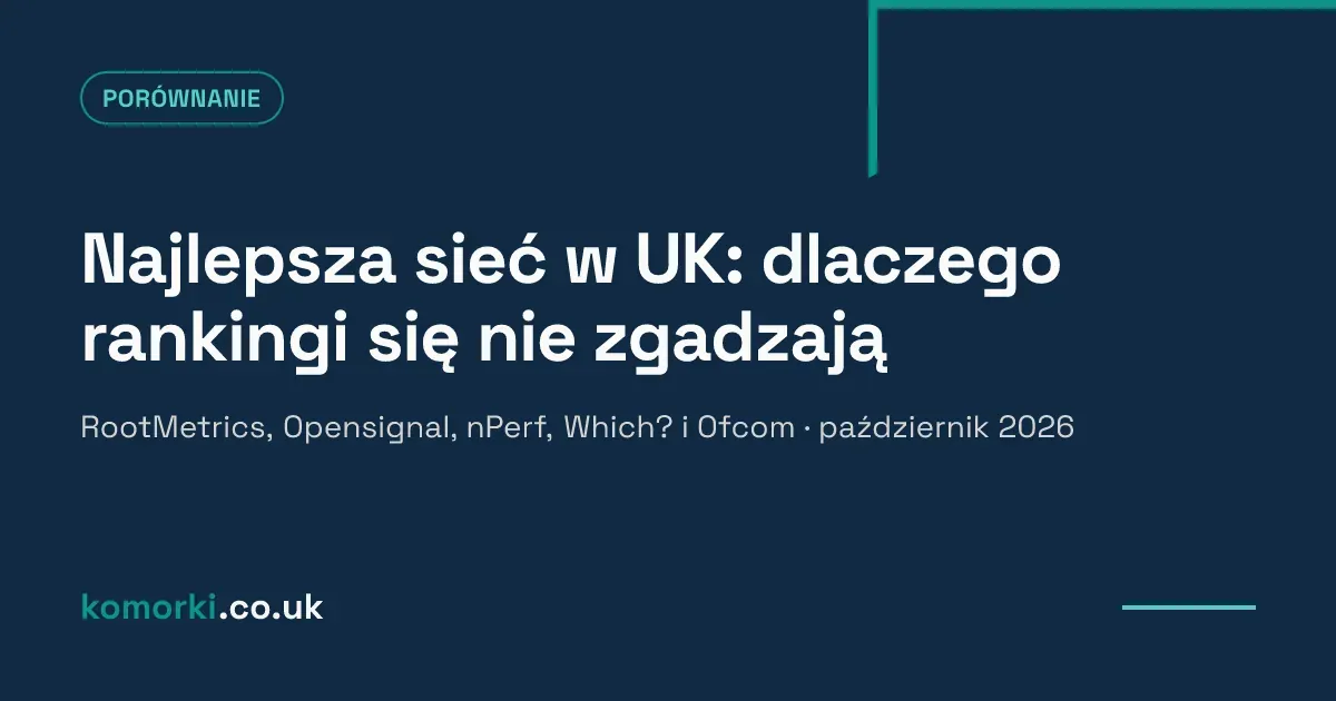 Dwa podia rankingowe sieci komórkowych w UK z różnymi zwycięzcami