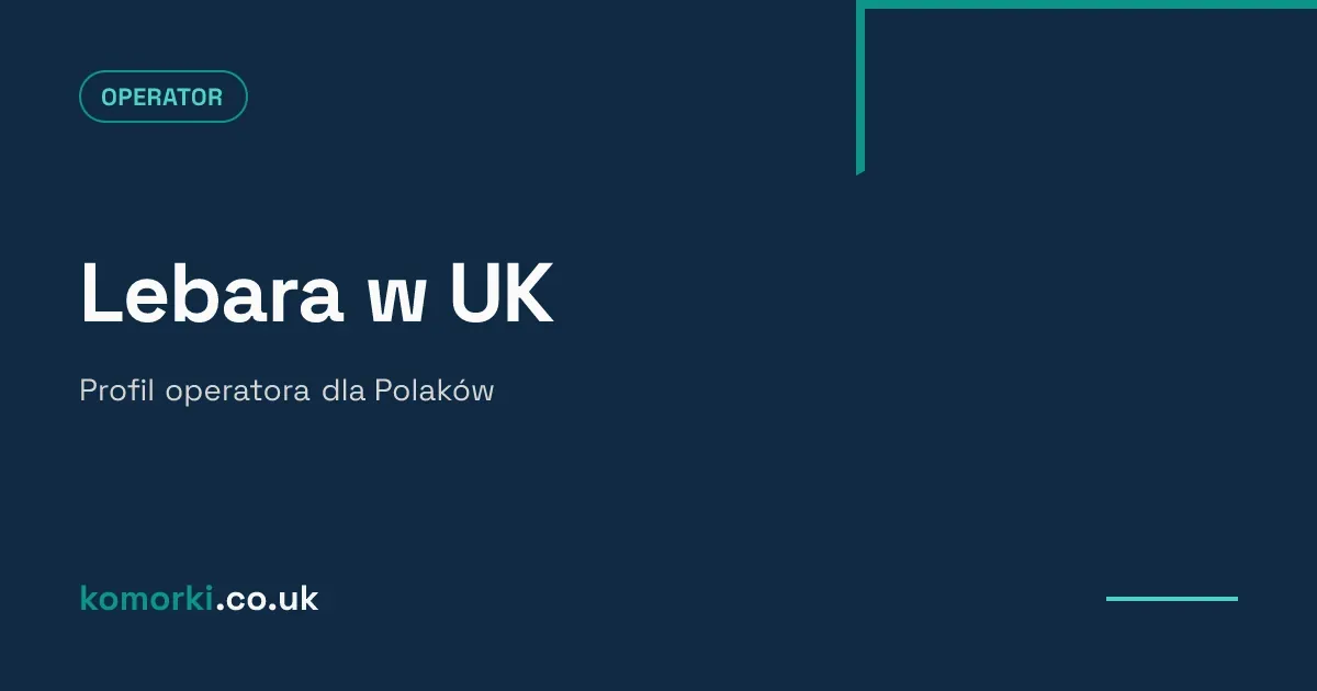 Logo Lebara z flagą Polski — profil operatora z minutami do Polski dla Polaków w UK