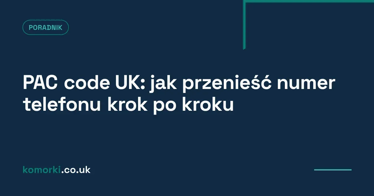 Smartfon z wiadomością SMS z kodem PAC na tle flagi UK