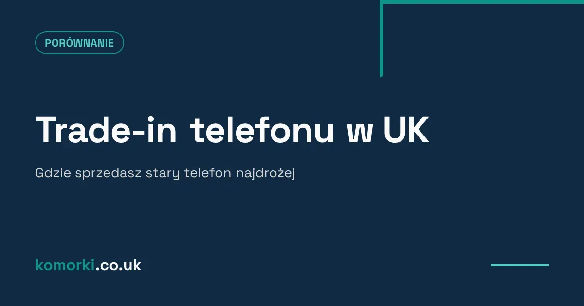 Stary smartfon leżący obok banknotów funtowych i kartonu wysyłkowego do skupu telefonów